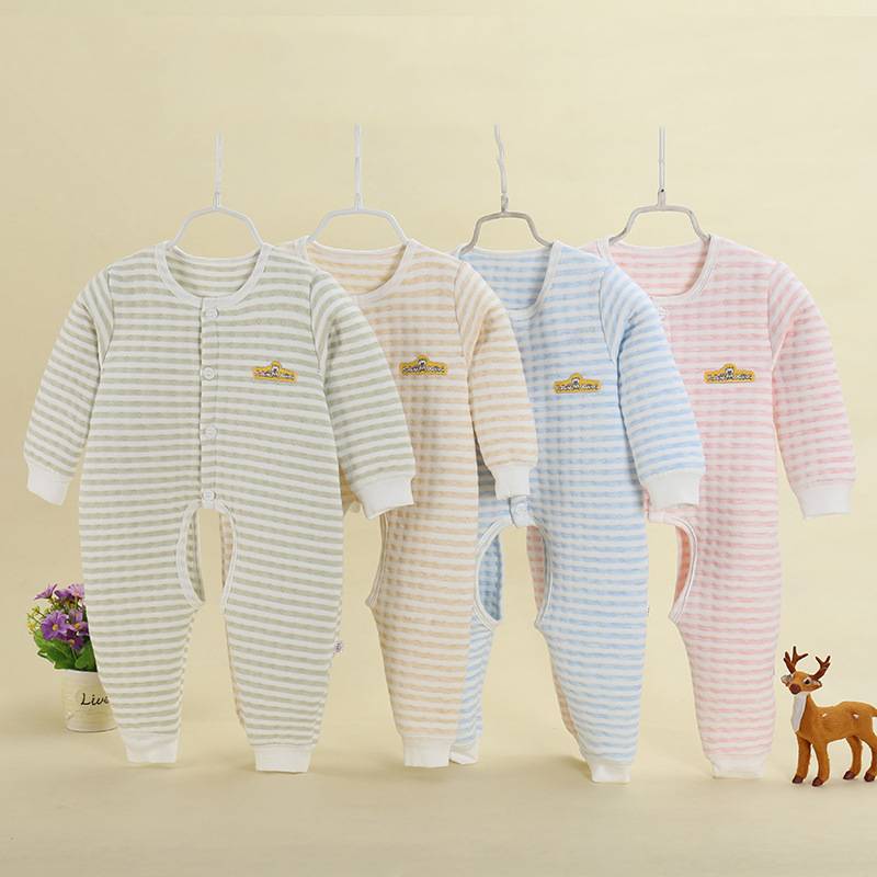winter autumn adult baby cotton striped long sleeve rompers