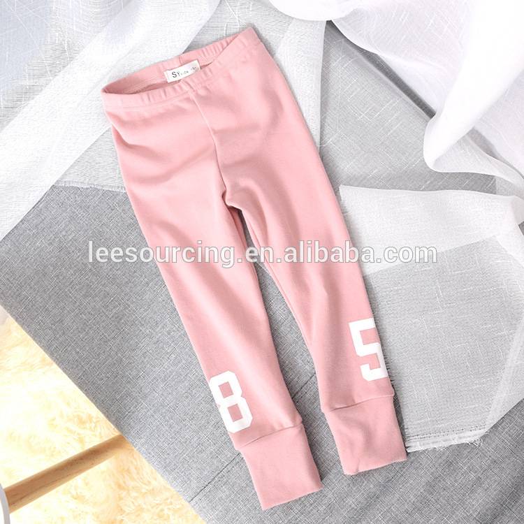 Hot sale words printing cotton wholesale girl solid leggings