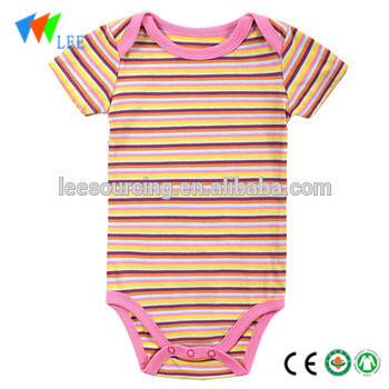 wholesale exporting US newborn boy Girl Clothes soft cotton Infant romper stripe baby onesie jumpsuit