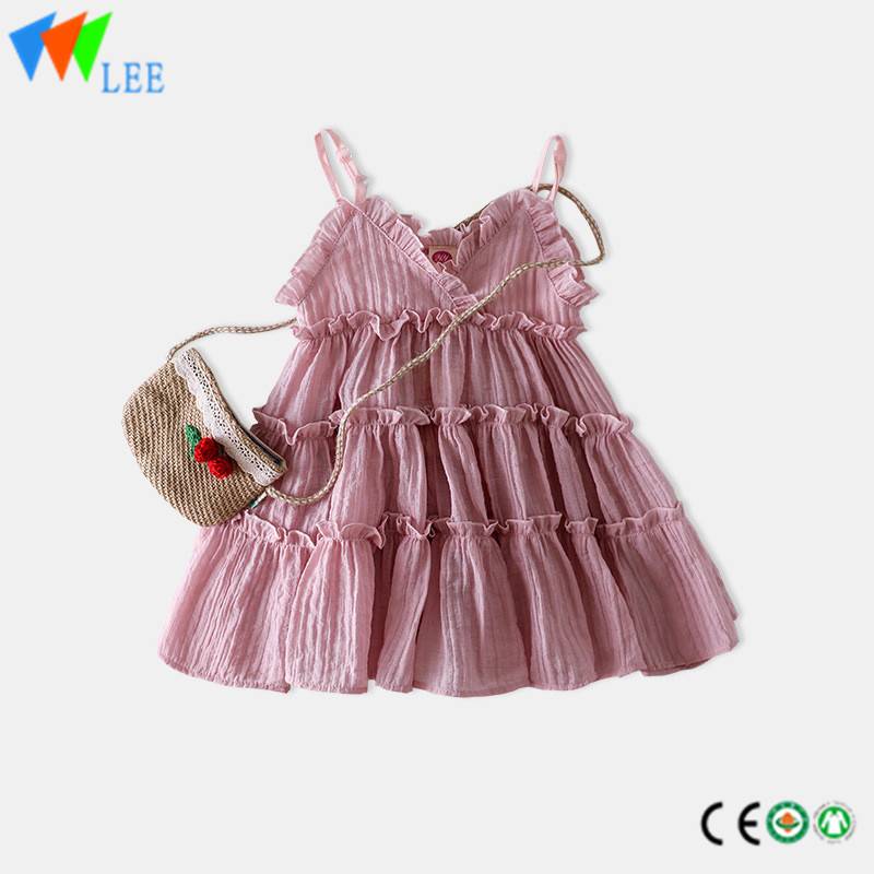 OEM manufacturer Cotton Girl Coat - 100% cotton girl sleeveless summer dress – LeeSourcing