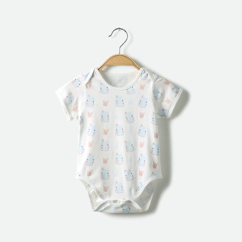 високо качество на бебето onesie едро органичен памук бебе с къси ръкави гащеризон