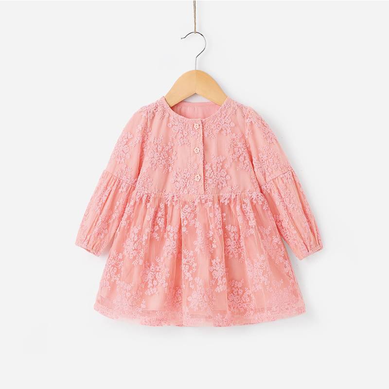 OEM Eco-Friendly Pink Lace Children Girl Princess Dress