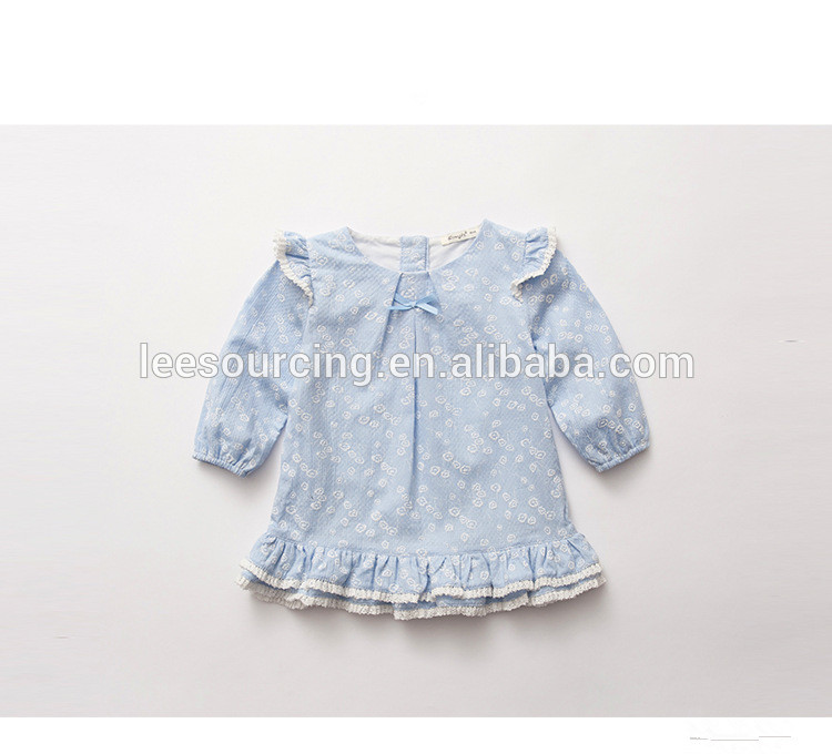 Wholesale Jogger Short Pants - Wholesale lace printing kids long sleeve cotton dress – LeeSourcing