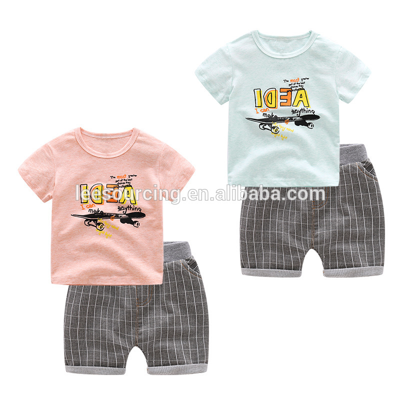 Wholesale quality summer baby boy clothes clothing set kids