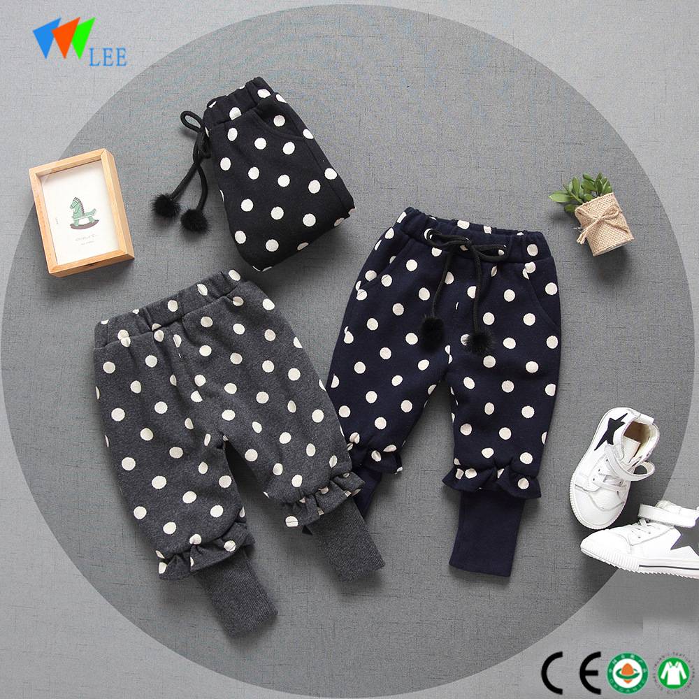 china manufacture new design kids clothes cotton comfortable children baby pants with spots wholesale