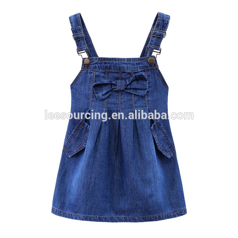 Παιδικά ενδύματα τζιν σχεδιασμό κορίτσια καλοκαίρι τζιν δεξαμενή εγχόρδων φθορά φόρεμα φόρεμα