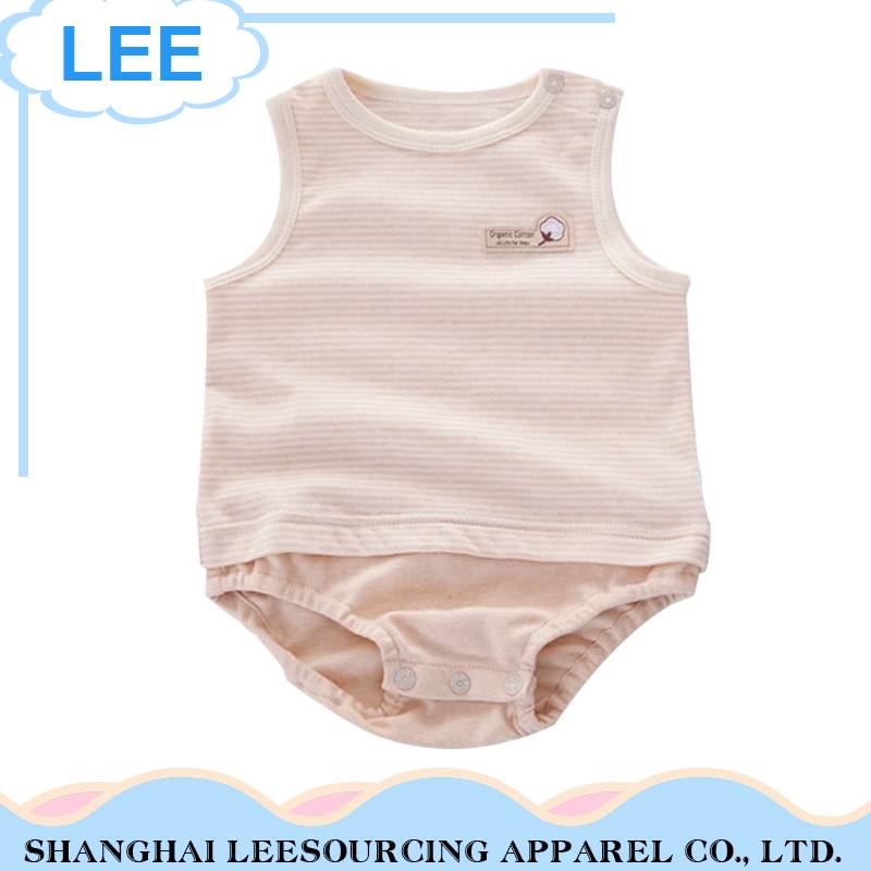 Factory Promotional Baby Cloths Gift Set - Top Quality Sleeveless Summer Plain Organic Cotton Baby Romper – LeeSourcing