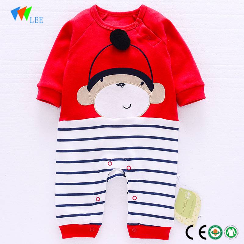 New fashions winter 3/4 long-sleeved cotton plain kids romper wholesalewinter baby romper