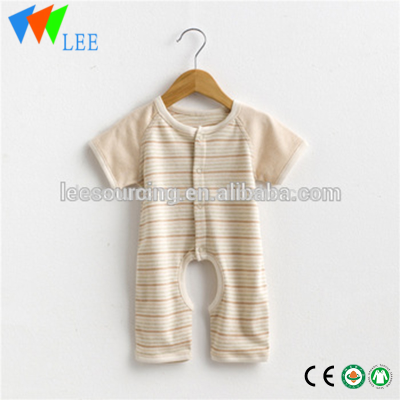 Wholesale organic baby clothes 100% organic cotton striped romper baby clothing