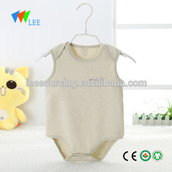 Wholesale summer sleeveless organic baby rompers infant jumpsuit clothes