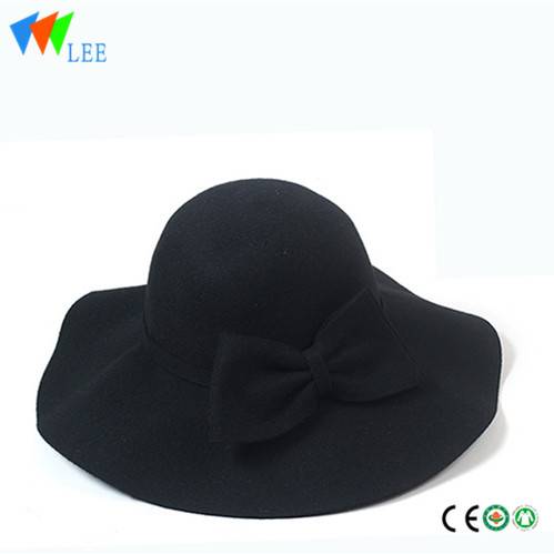 new style winter fashion wool fedora hats women dome bow-tie british big brim