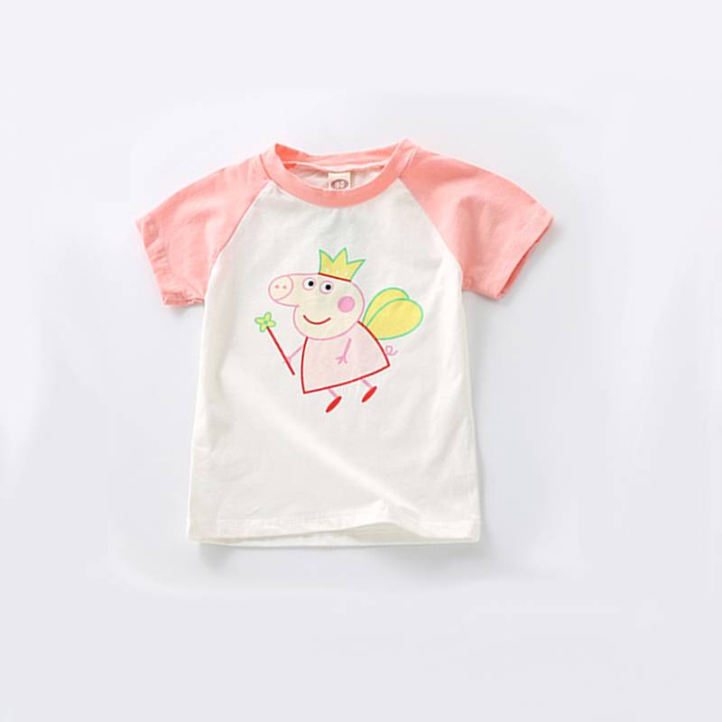 Custom New Design Pink Baby Plain t-shirts 100% cotton raglan t shirt