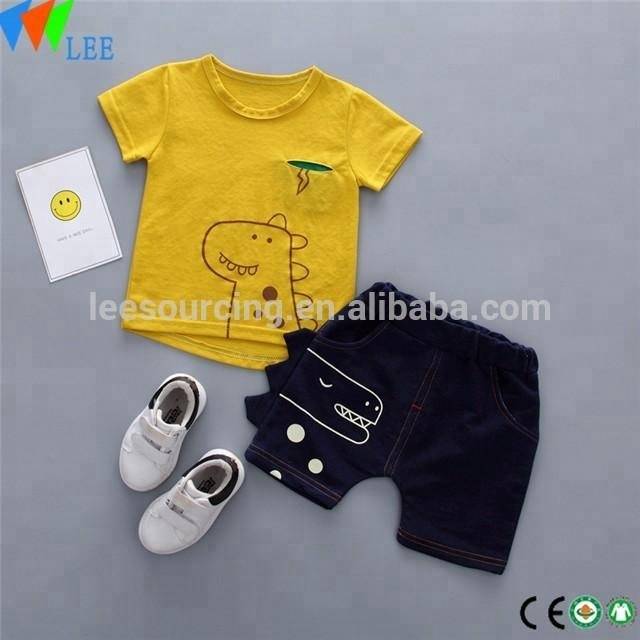 Boys and girls summer children's wear baby clothes 1-2-3-4 years old cotton baby short sleeve suit