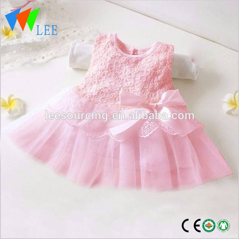 Modern children dress bubble skirt sleeveless girls ruffle short dress