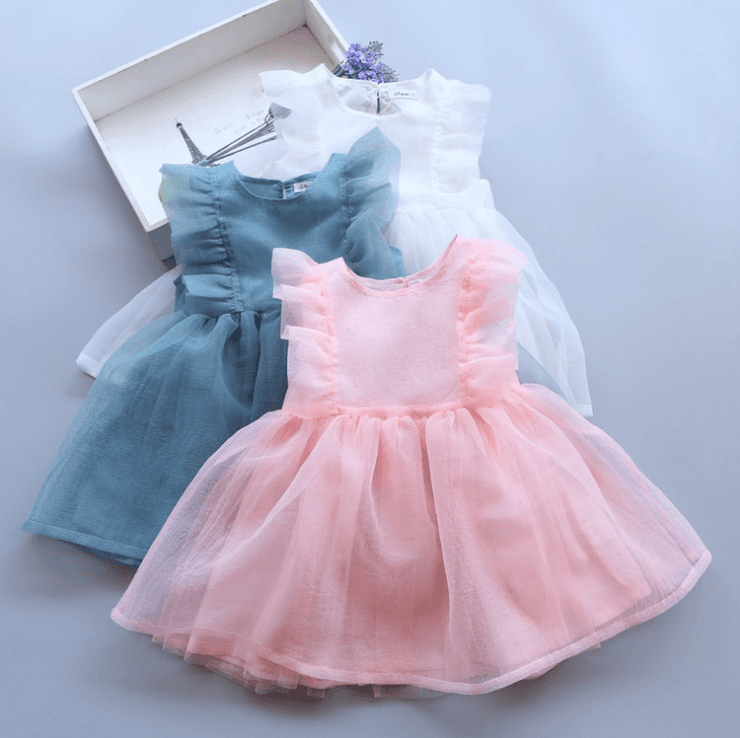 Latest Design kids chiffon dress nice girls smoking dresses for baby