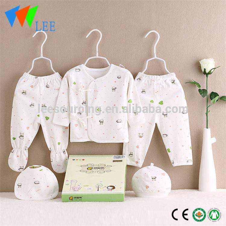 100% Cotton New Born Gift Baby ტანსაცმელი ტანსაცმელი Set