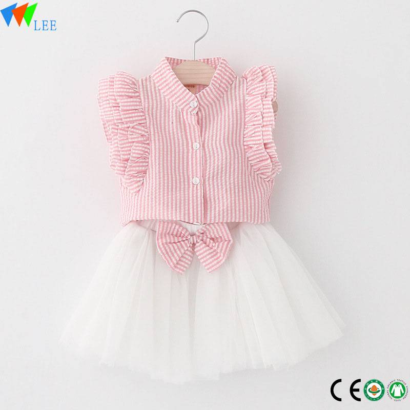 Wholesale child girls dress fashion design sleeveless dresses for girls of 5 year old