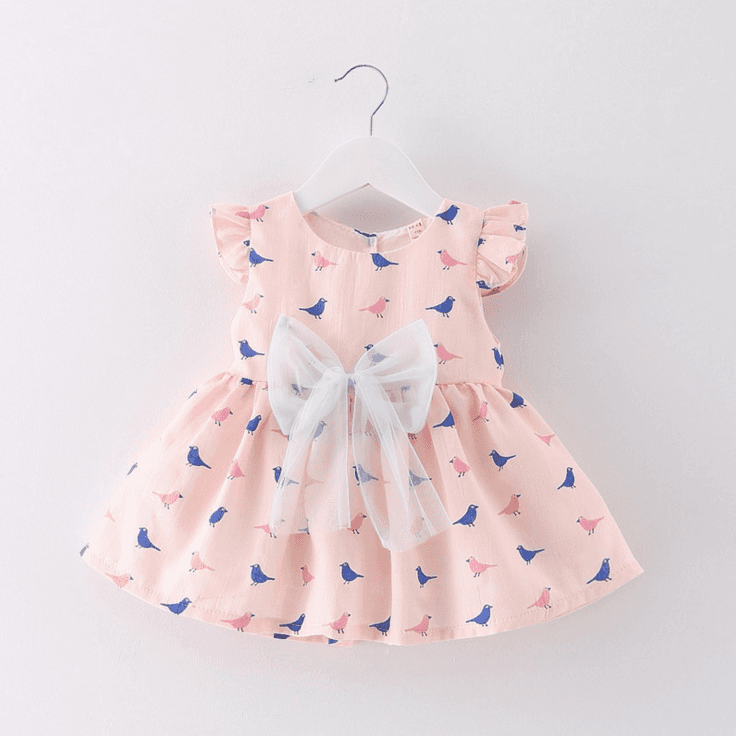 Baby Summer Clothing 1-6 years old flannel kids flare dresses for girls