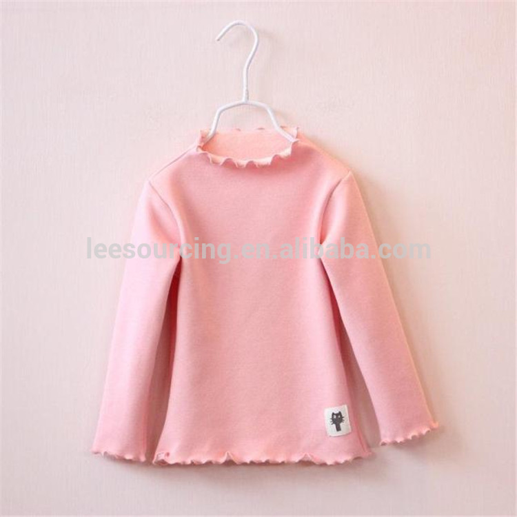 Търговия на едро корейски стил момичета Cotton T Shirt в насипно състояние Plain Pink облекло