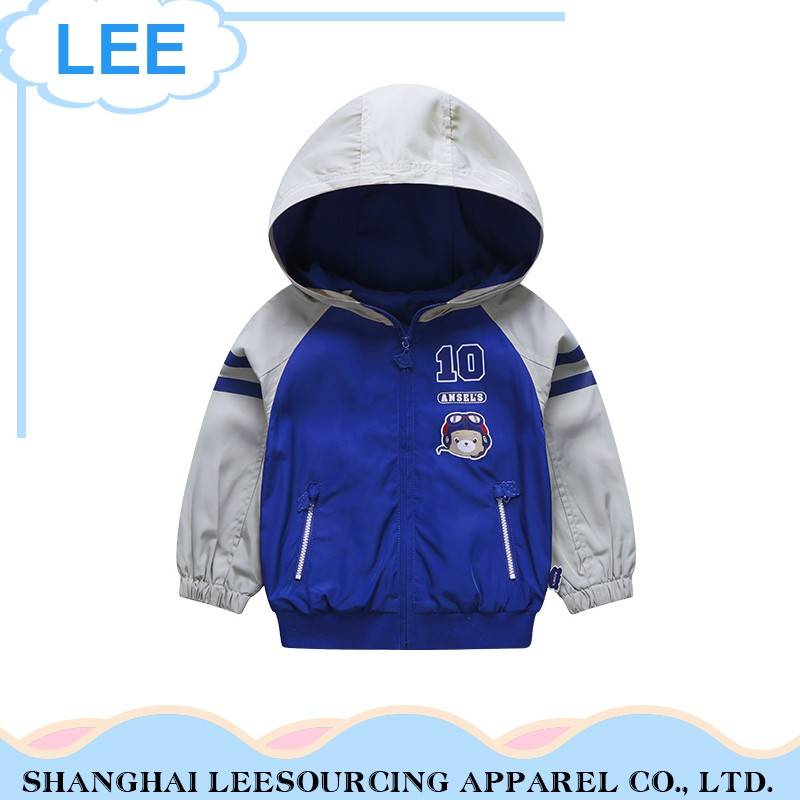Высокое качество Пользовательские печатных Синий Детские куртки пальто