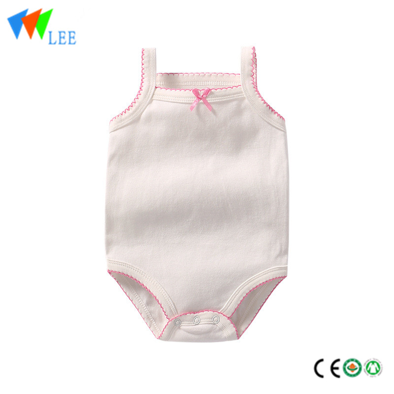 2018 New Style Cargo 3/4 Pants - New style 100% cotton vest baby romper high quality blank lovely – LeeSourcing