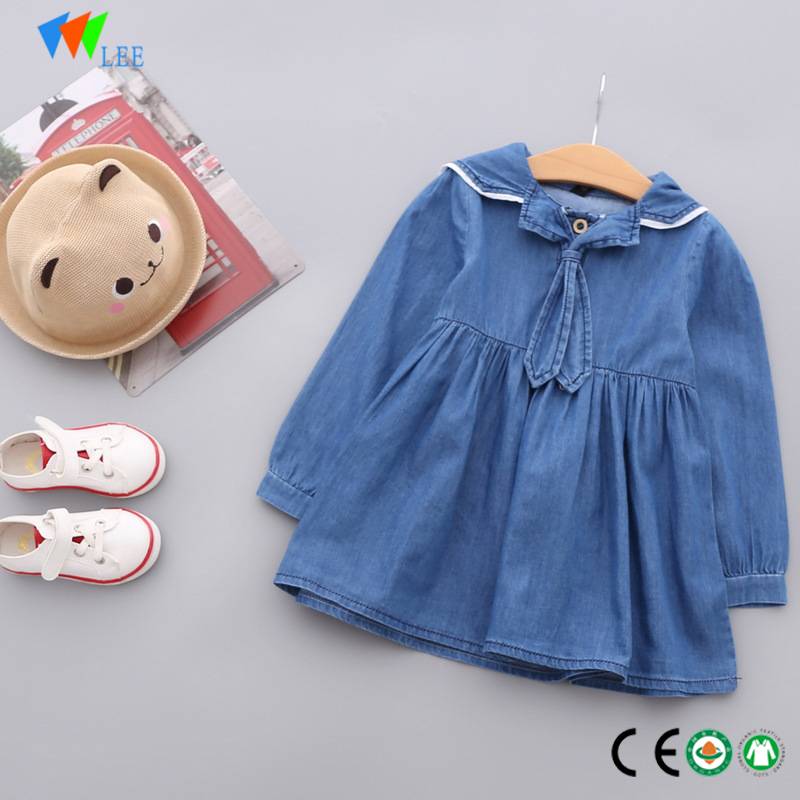china manufacture fashion style jean polyester kid dresses for girls new model girls dresses wholesale