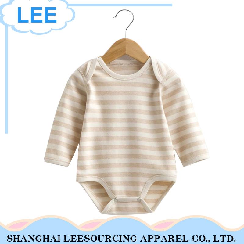 High Quality Comfortable Soft Organic Cotton Baby Summer Romper With Stripe