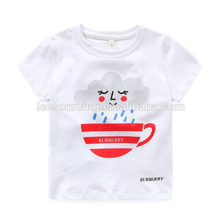 Бебе облека сопствени печатење краток ракав обичен девојки деца маици дизајнира нов модел на маици