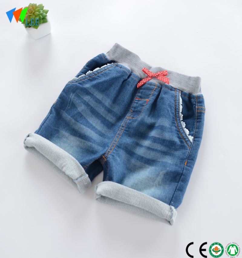 deseño de moda verán Pantalón vaqueiro ou jeans cómodo miúdo calzóns bebé calzóns simple xunto