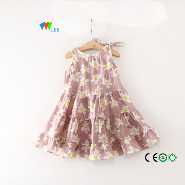 little queen flower cotton party summer dress for baby girl
