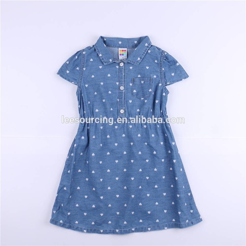 Wholesale high quality children girl denim dresses