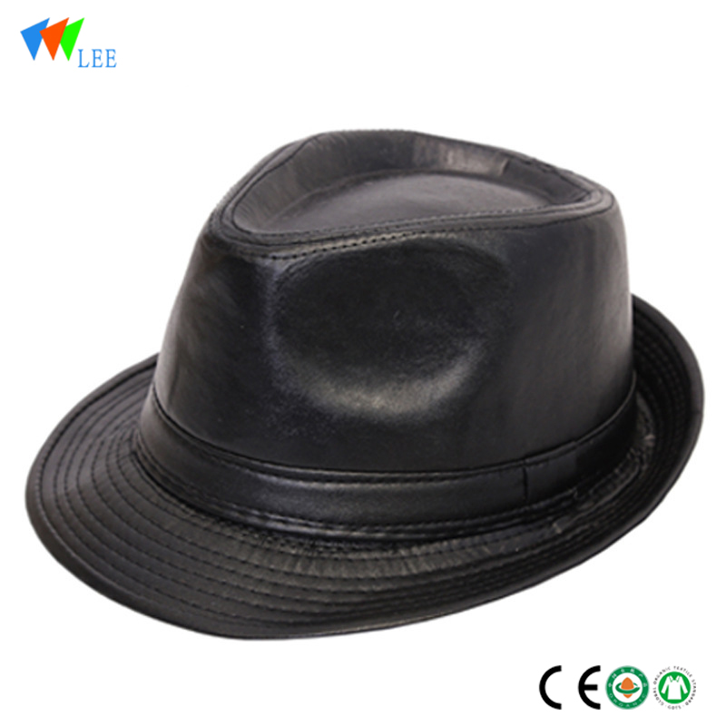 wholesale new style couple fashion woolen simple comfortable leather fedora hat