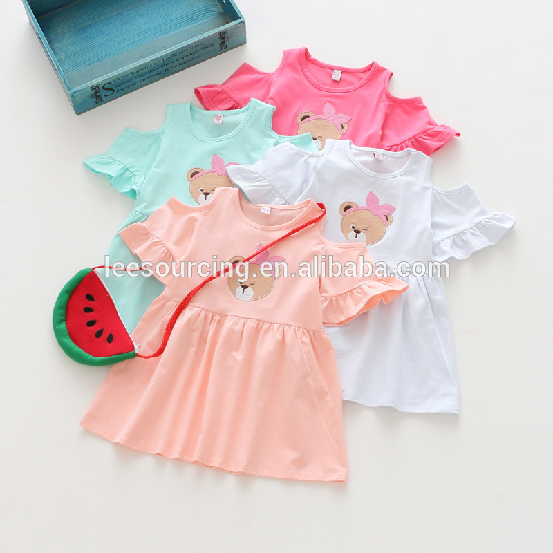 Fixed Competitive Price Hot Quality Clothing Sets - Solid color animal pattern lace sleeve baby girl dress – LeeSourcing