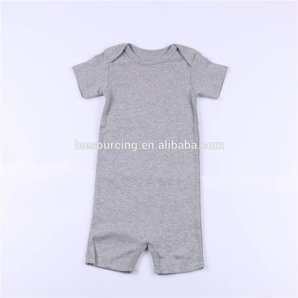 Hot sale short sleeve solid color cotton baby rompers infant clothes bodysuit