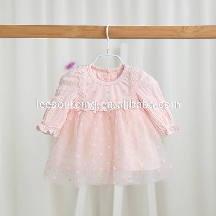 Оптовая чистый цвет сладкий стиль Пачка новорожденного платье