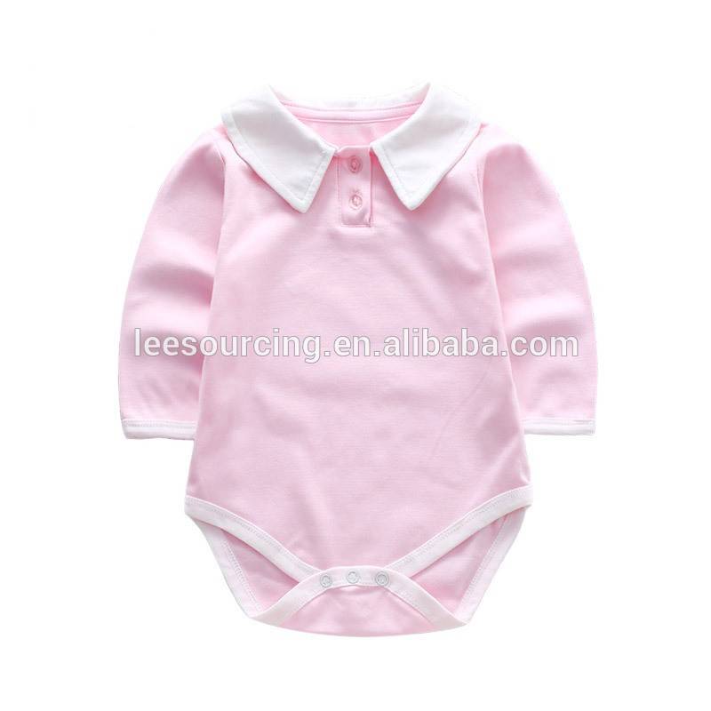 Wholesale baby clothes polo collar romper baby autumn playsuit