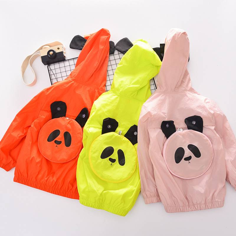 Newest Boutique Children rain coats panda printed kids jacket