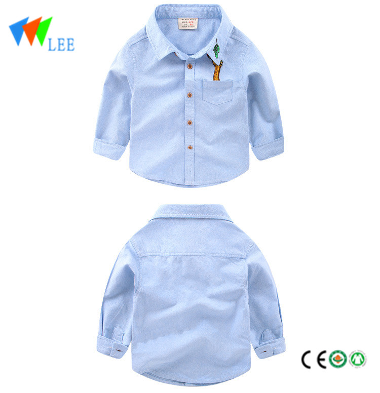 Short Lead Time for Wholesale Kid Coat - autumn baby kids shirt long sleeve shirt gentlemen pure colour oversized t – LeeSourcing