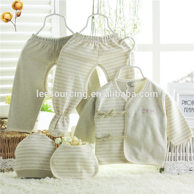 Factory supply quality 5pcs organic newborn baby clothing gift set