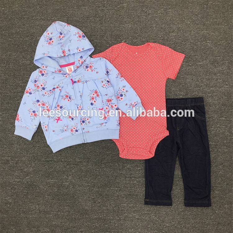 Baby rompers wholesale baby clothes set toddler bodysuit baby 3 piece bodysuit and pants