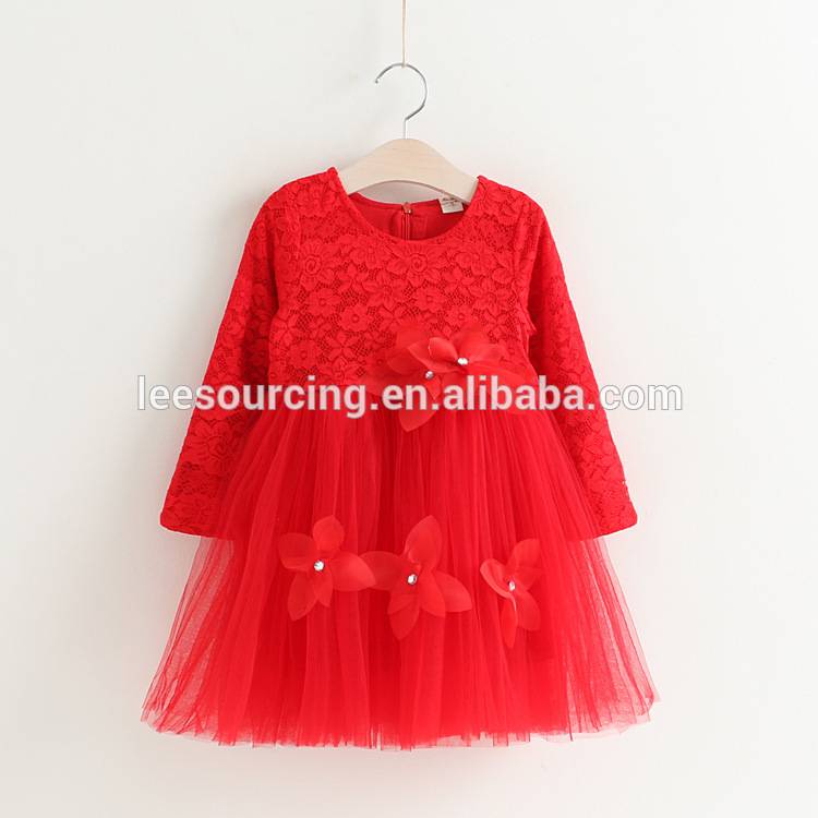 Factory wholesale Baby Boys Vest - Long sleeve flower pure color tulle girls tutu dress – LeeSourcing