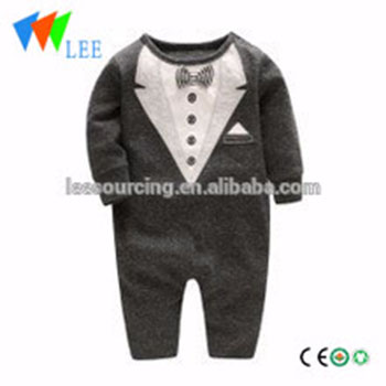 2018 new baby boys spring gentleman suit dress bow tie out clothing romper