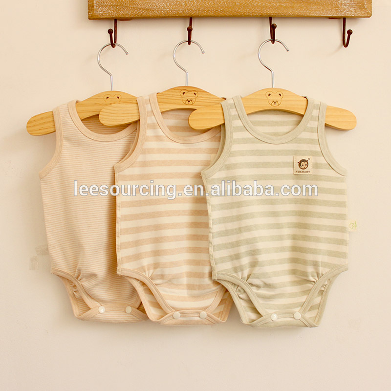 Lowest Price for Cute Newborn Clothes Set - Hot sale stripe organic cotton newborn baby vest bodysuit – LeeSourcing