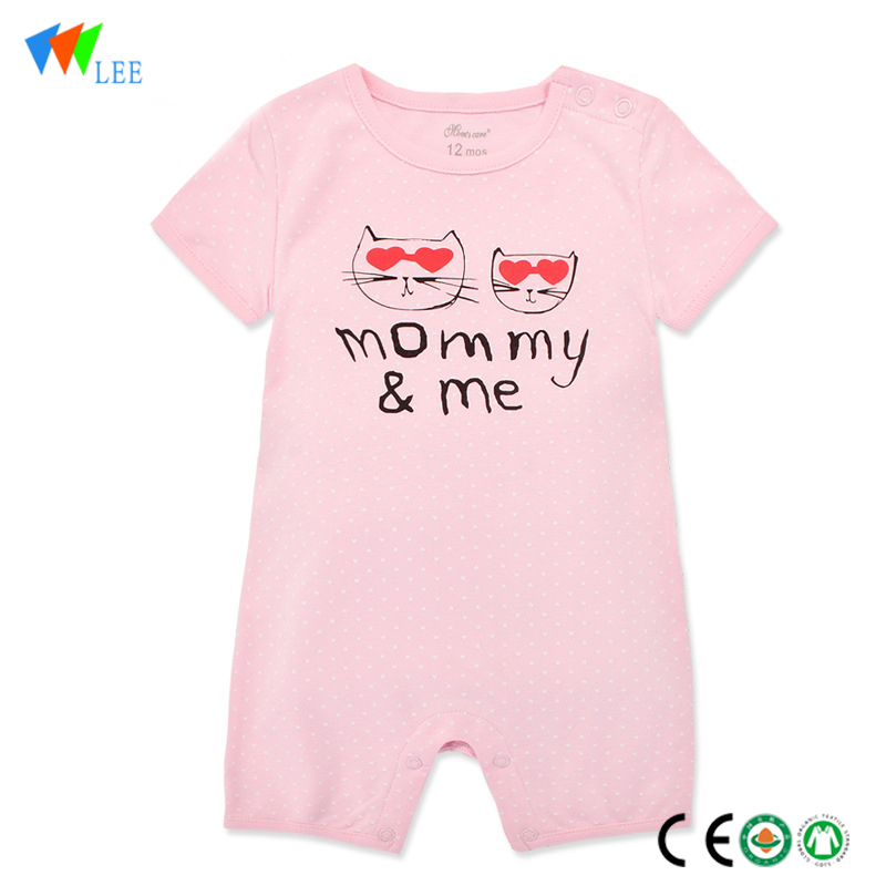 бебешки и детски дрехи с къс ръкав 100% памук нов дизайн сладък onesie новородено бебе тялото гащеризон на едро