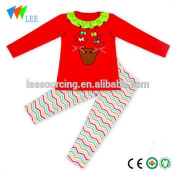 christmas toddler kids boutique remake outfits wholesale baby girls chevron clothing sets with ruffle