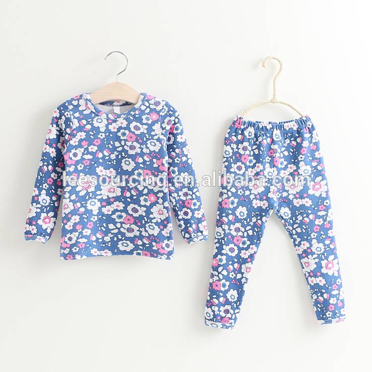 High quality long sleeve soft girls children pajamas