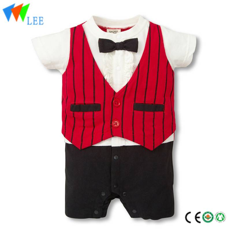 Factory supplied Bell-bottom Pants - wholesale baby cotton 3-piece set short sleeve gentlemen summer kids rompers – LeeSourcing