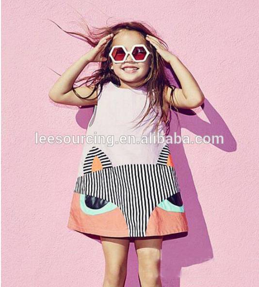 Mädchen-Baby-Sommer-neueste Mode Fox Appliqued A-linePulloverKleid