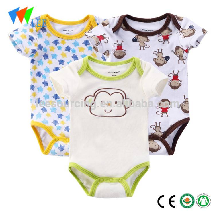 Infant baby cartoon boy's clothing baby boy rompers with factory cheap price soft bodysuit