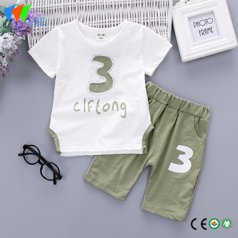 100%cotton baby boy clothes set T-shirt suit summer short sleeve and shorts printed ciftong